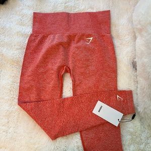 NWT Gymshark “vital seamless leggings” color “heat red marl” size S